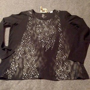 ☃️ 3/$15*  Zenergy/Chicos leopard foil top sz3 (L)